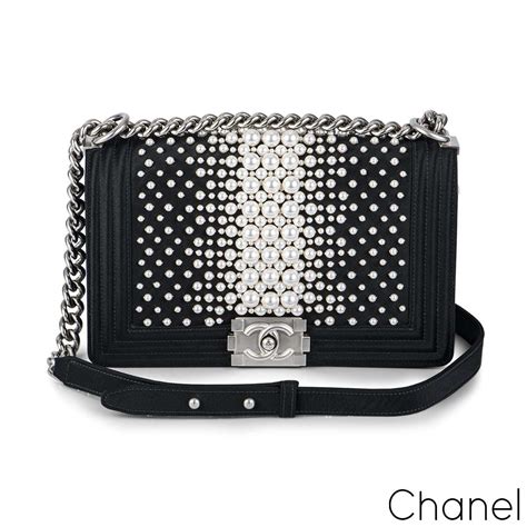 chanel boy medium pearl bag.